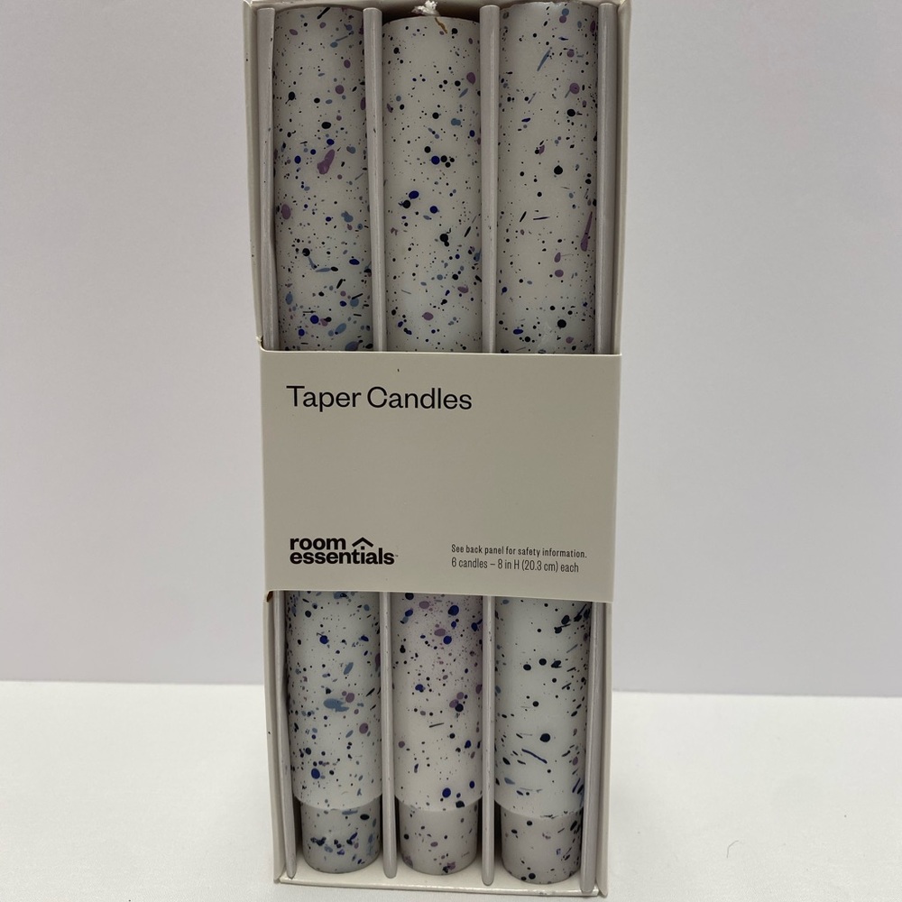 Room Essentials Speckled White and Purple Taper Candles